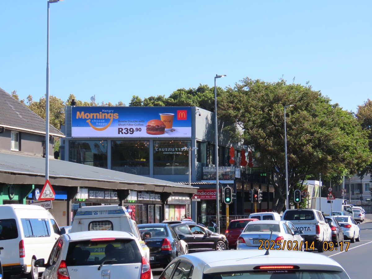 McDonald's breakfast campaign on a digital screen
